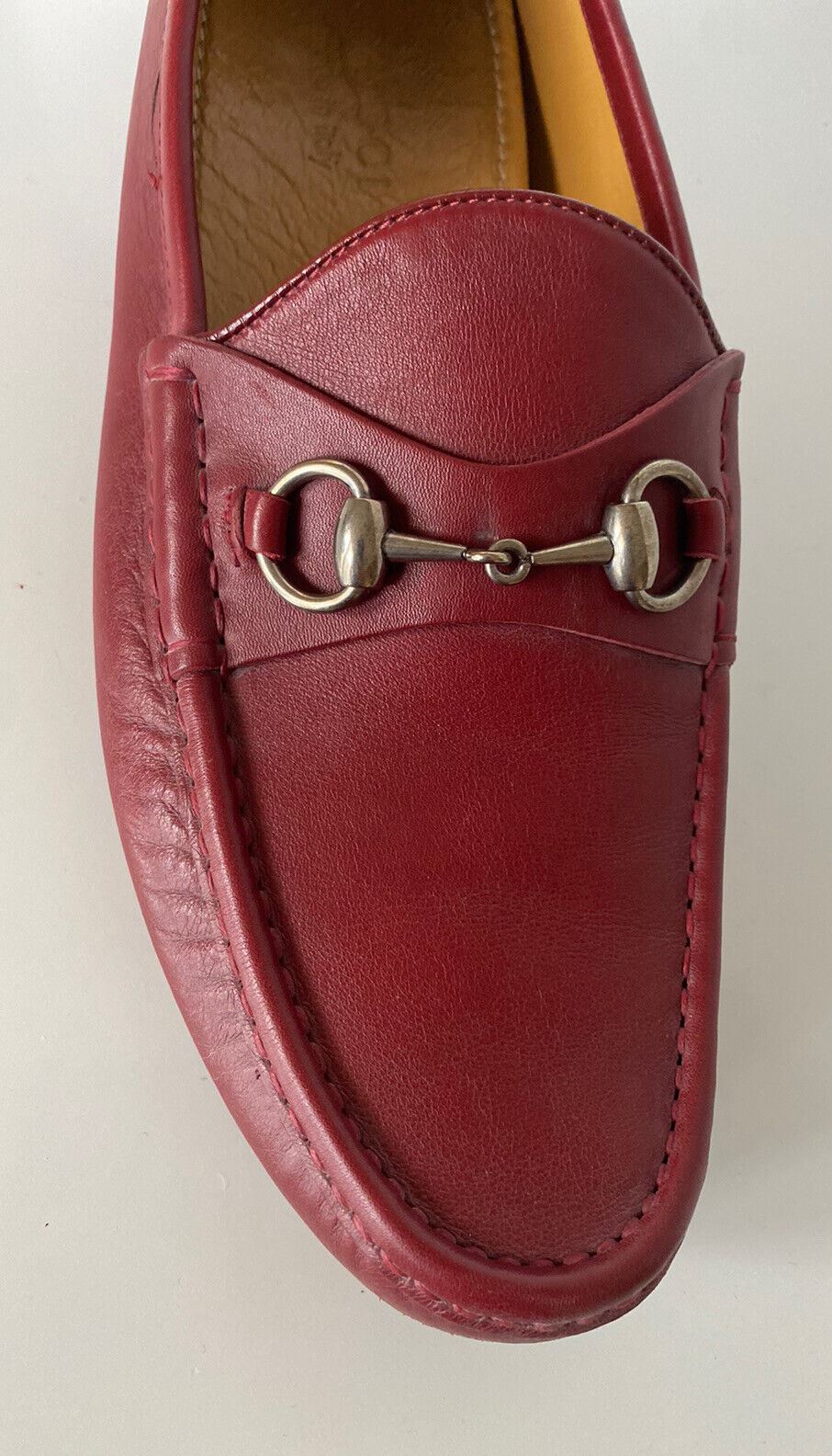 Мужские кожаные лоферы Gucci для водителей Horsebit, красные 9,5 США (9 Gucci) 109063 