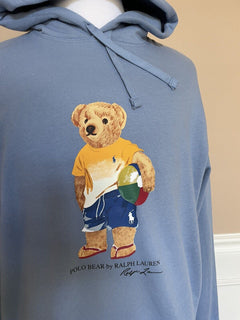 Neu für 188 $ Polo Ralph Lauren Langarm-Bärenpullover mit Kapuze Blau 2XLT/2TGL 