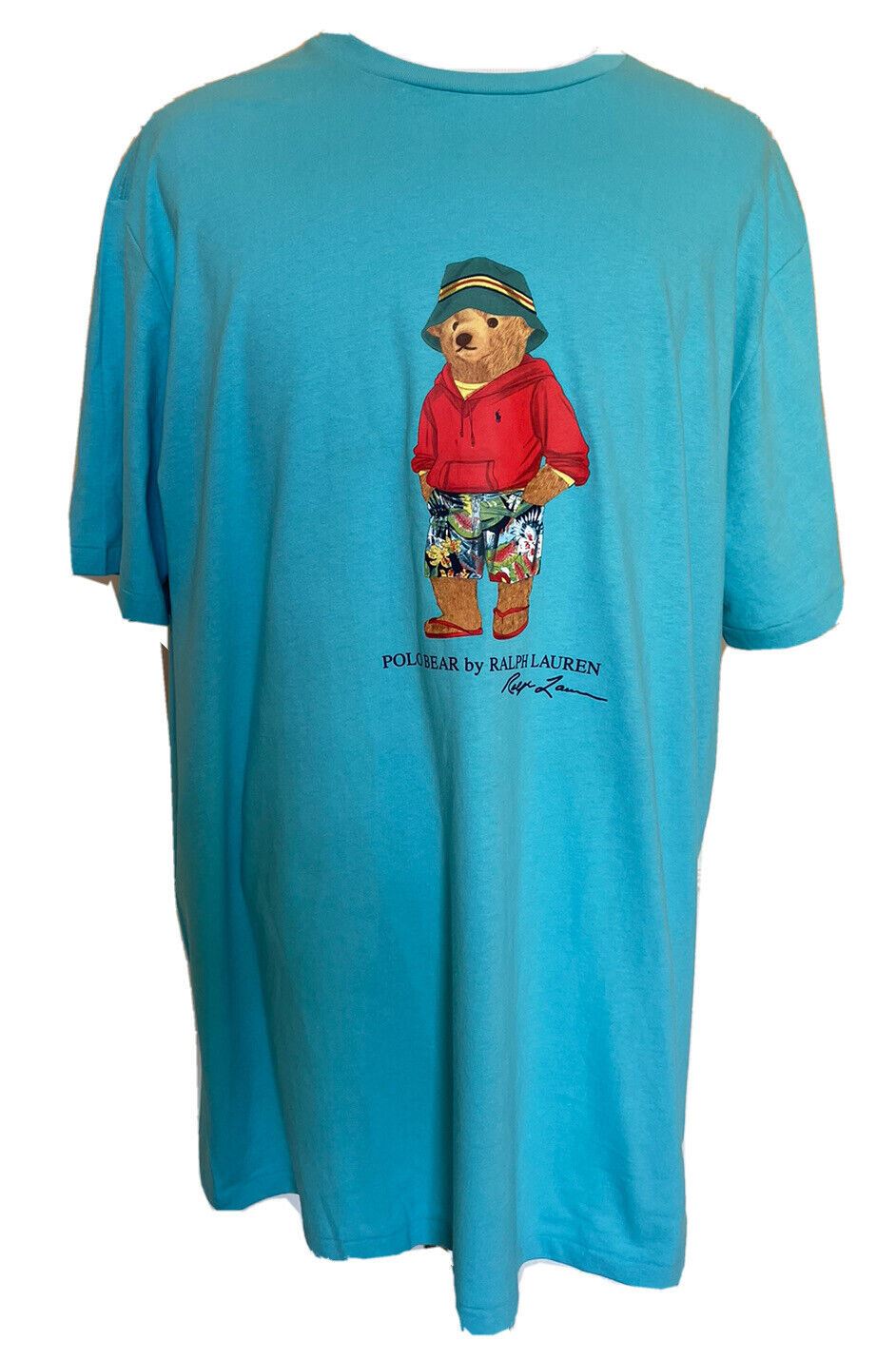 NWT $69.5 Polo Ralph Lauren Bear T-Shirt Turquoise XLT/TGL