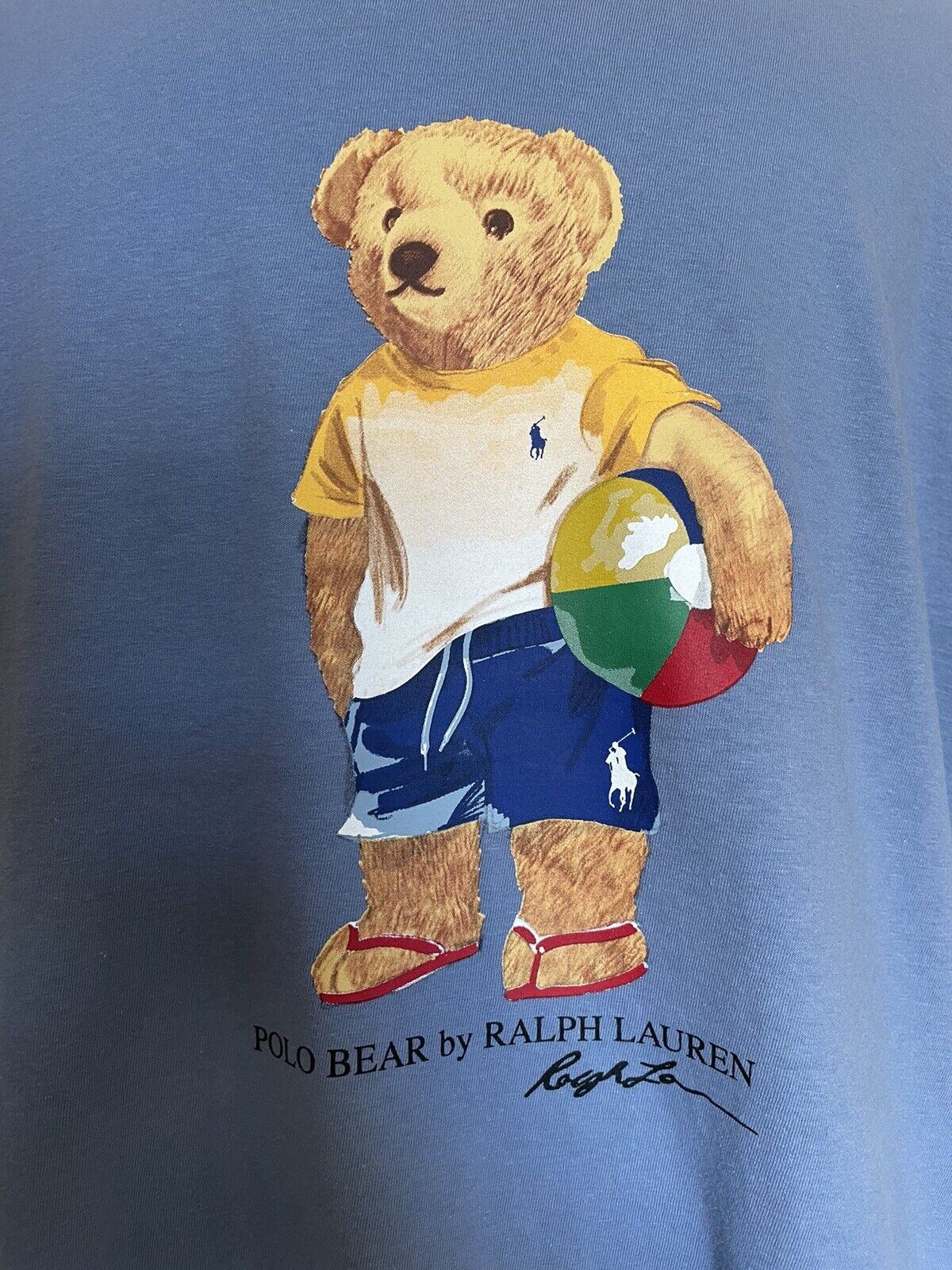 NWT $69.5 Polo Ralph Lauren Bear T-Shirt Blue XLT/TGL