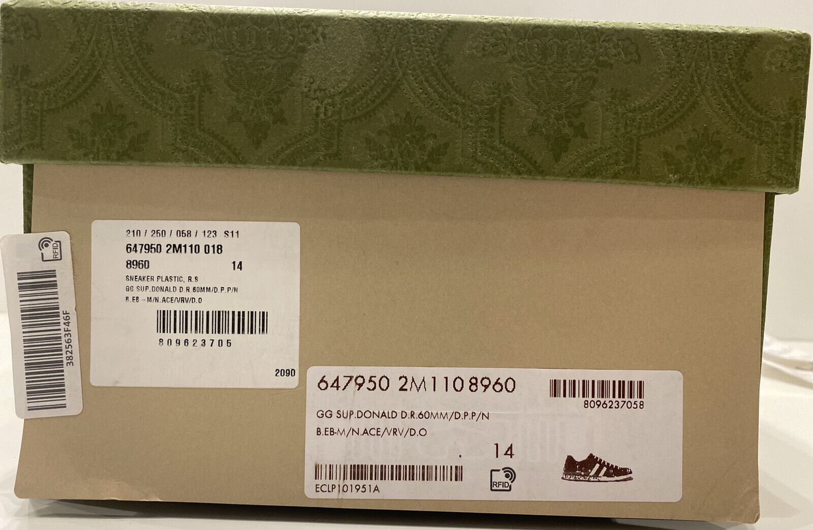Мужские кроссовки NIB Gucci Donald Duck 14,5 США (Gucci 14), производство Италия 647950 