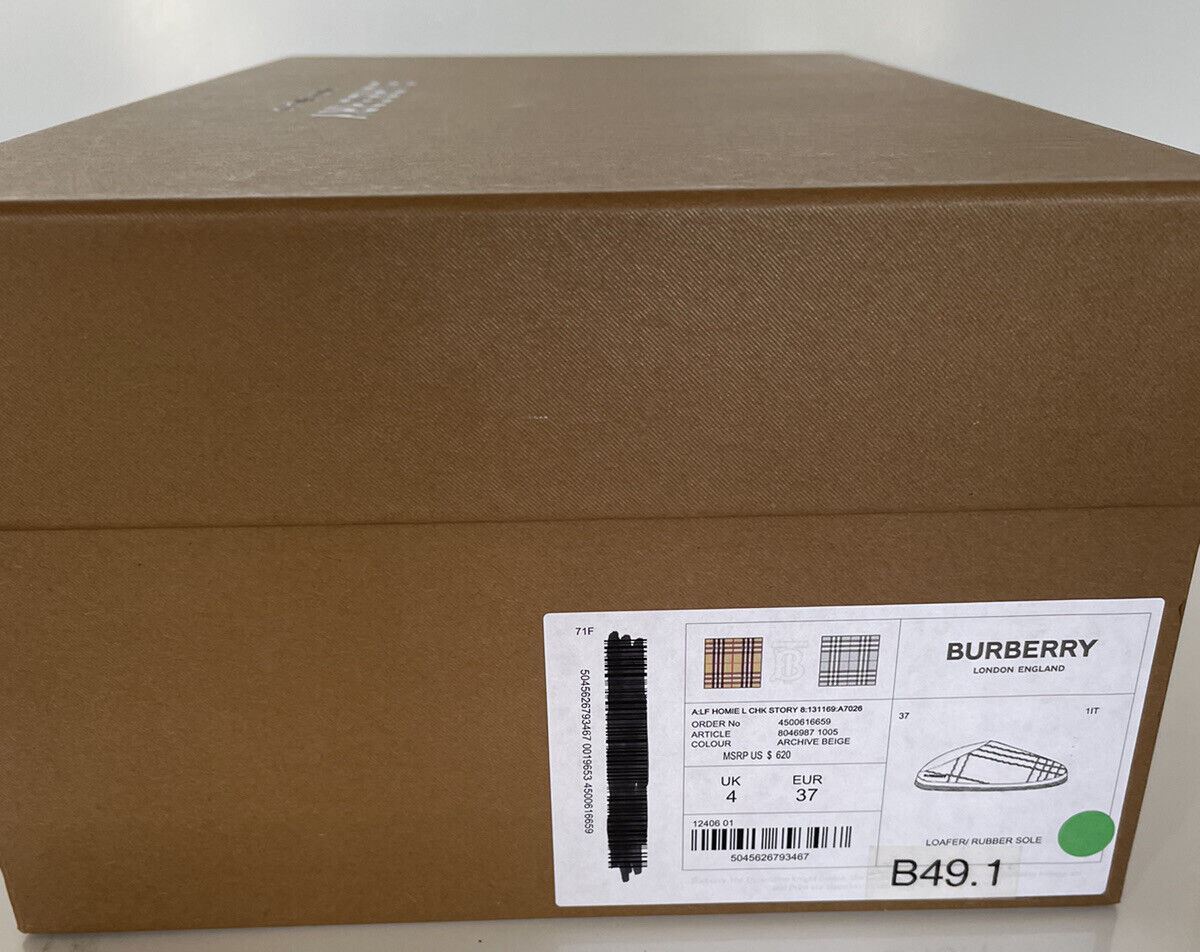 NIB Burberry Damen Archive Beige Mule Sneakers 7 US (37 Euro) 8046987 Italien 