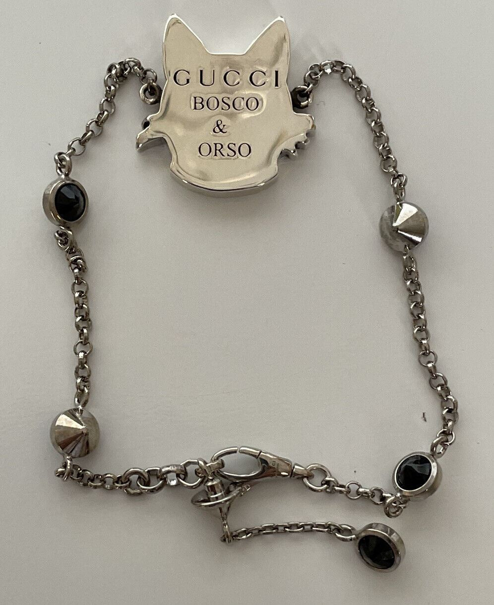 Новый браслет GUCCI Bosco &amp; Orso из стерлингового серебра 925 пробы с кристаллами 17 5024538 