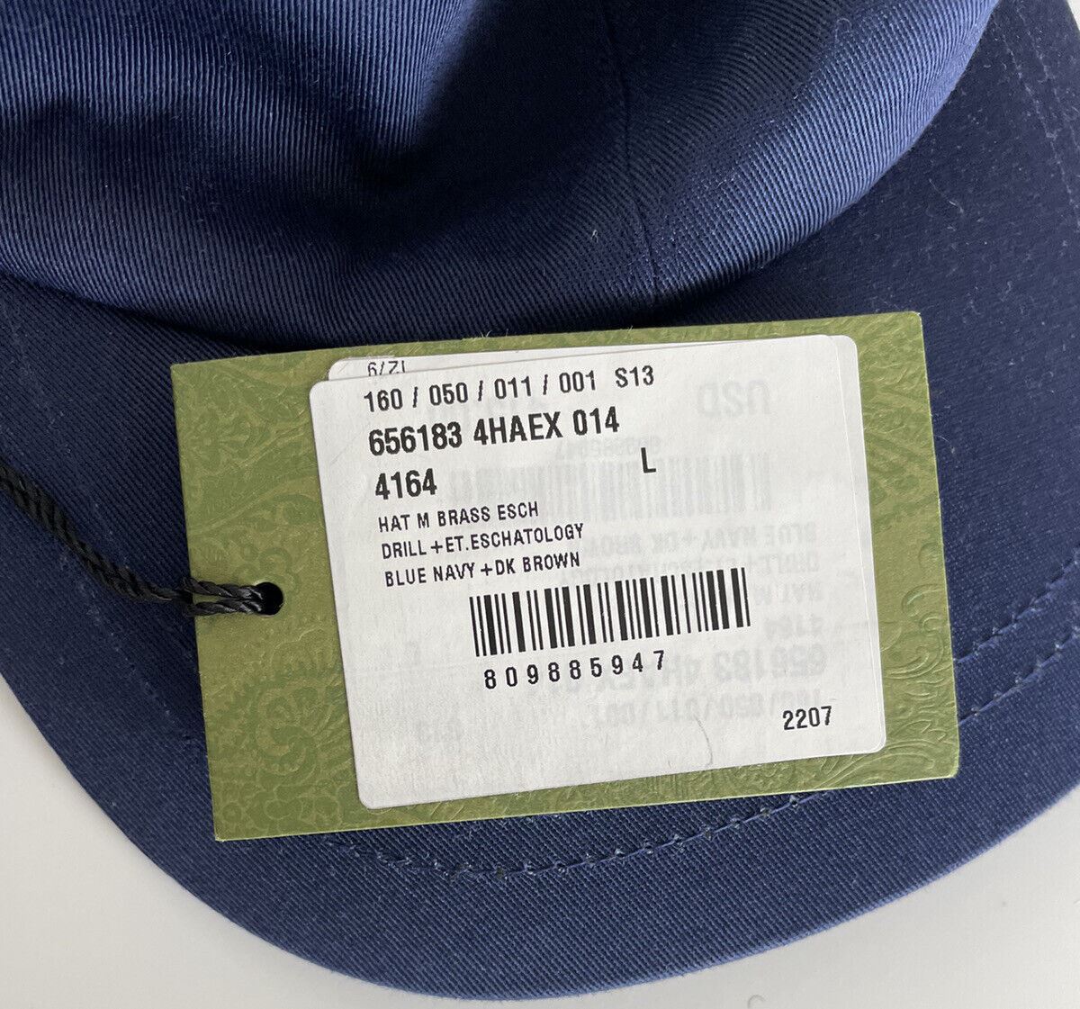 NWT Gucci Eschatology Baseball Cap Blue Hat Large Made in Italy 656183