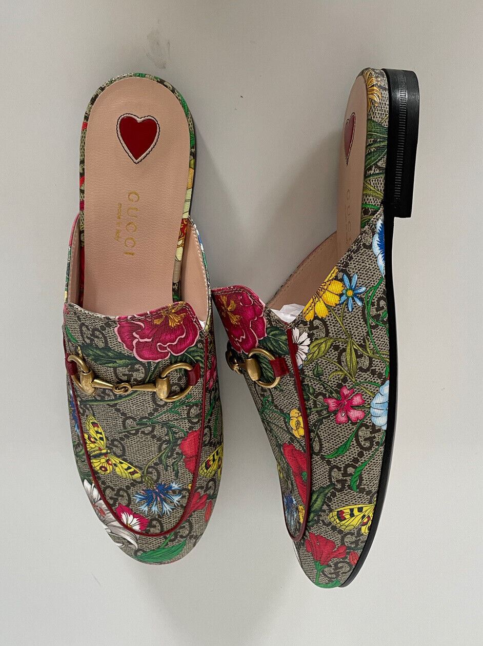 Женские сандалии без шнуровки GG Supreme с цветочным принтом Gucci Gucci Horsebit, 6 США (36 ЕС) 432772 
