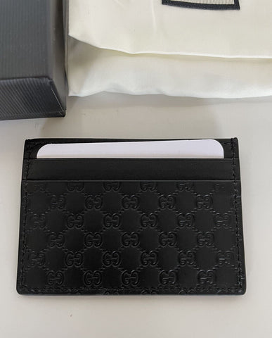 NWT Gucci Microguccissima Soft Black Leather Card Case Made in Italy 262837