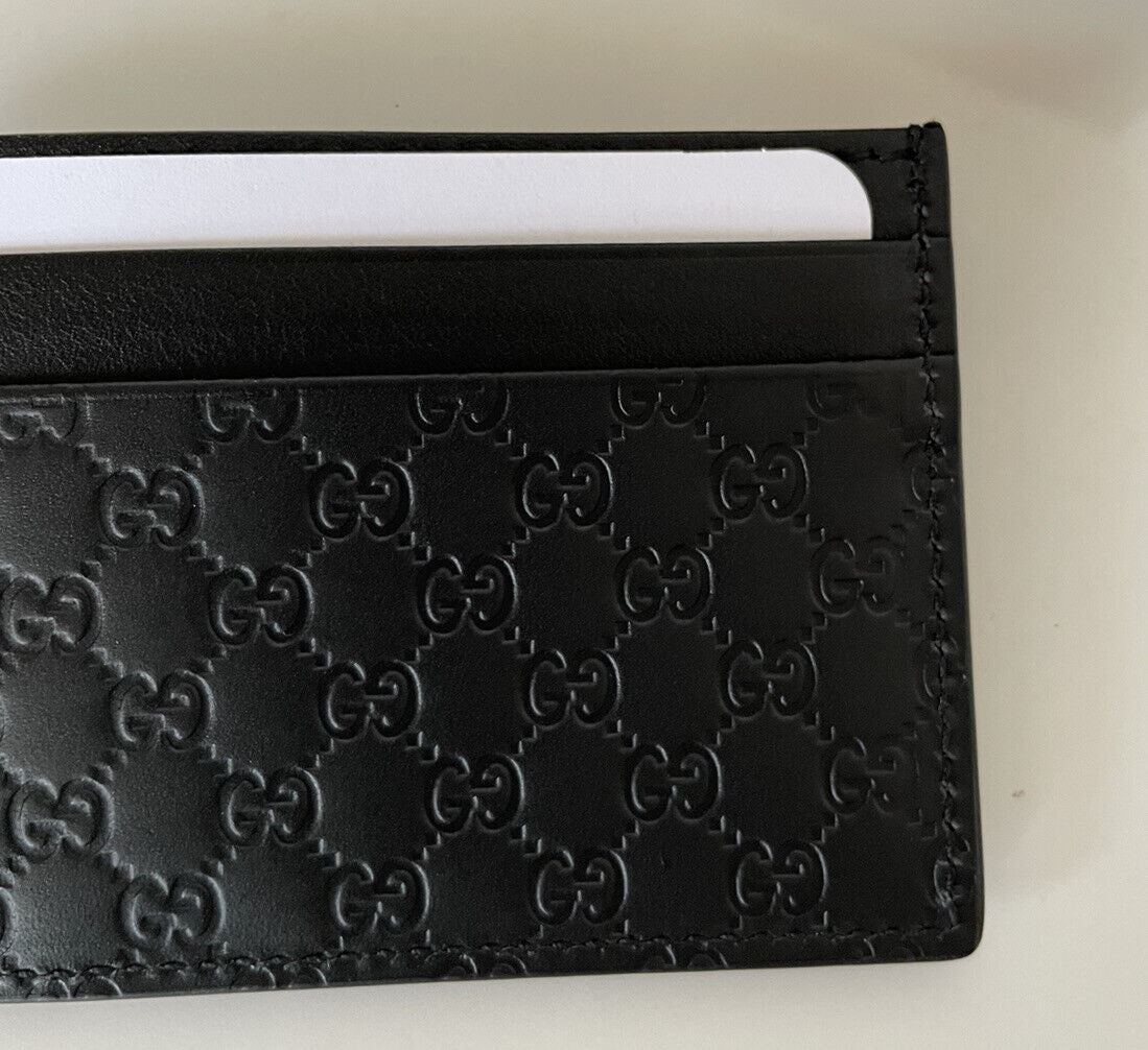 NWT Gucci Microguccissima Мягкий черный кожаный чехол для визиток, производство Италия 262837 