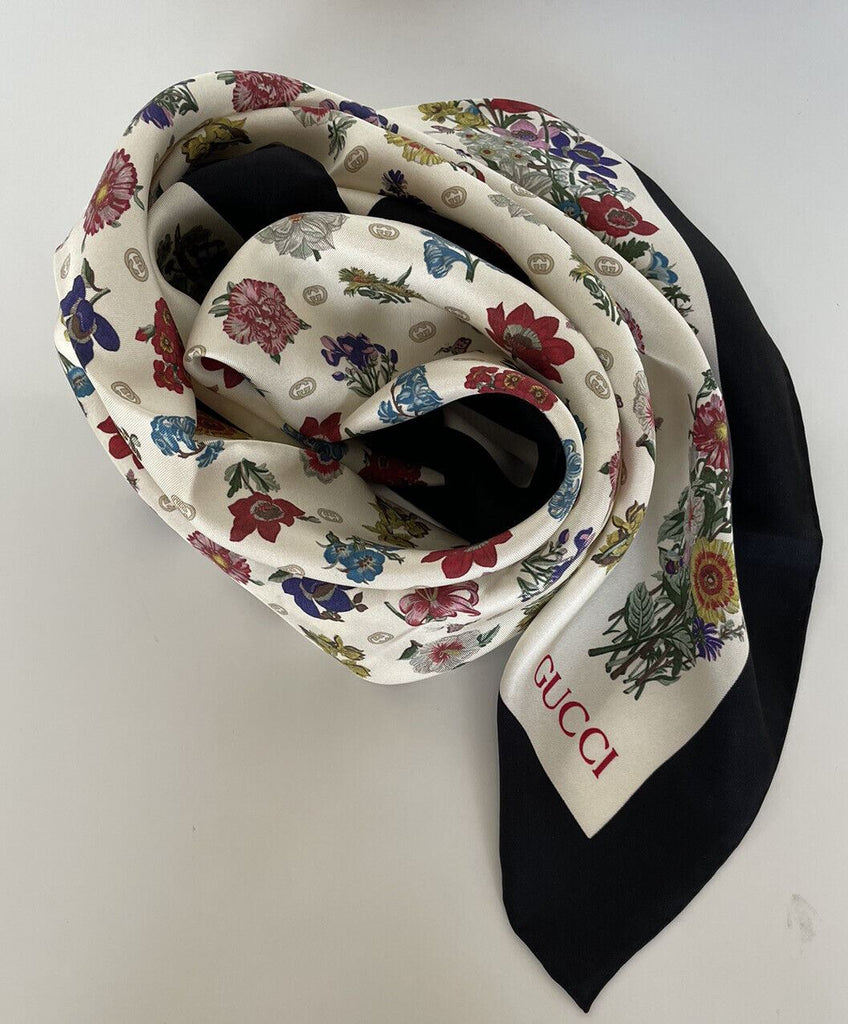 Neu mit Etikett: Gucci Blumen-Seidenschal, Schal, 90 x 90 cm, 633088, hergestellt in Italien 