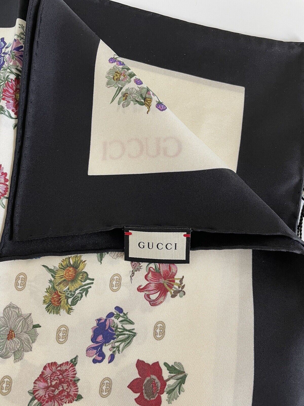 NWT Gucci Flowery Silk Scarf Shawl 90x90 633088 Made in Italy
