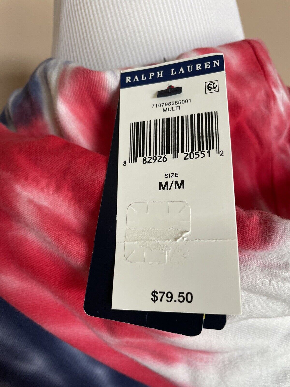 Neu mit Etikett: 79,50 $ Polo Ralph Lauren Mehrfarbiges Langarm-T-Shirt mit Kapuze Medium