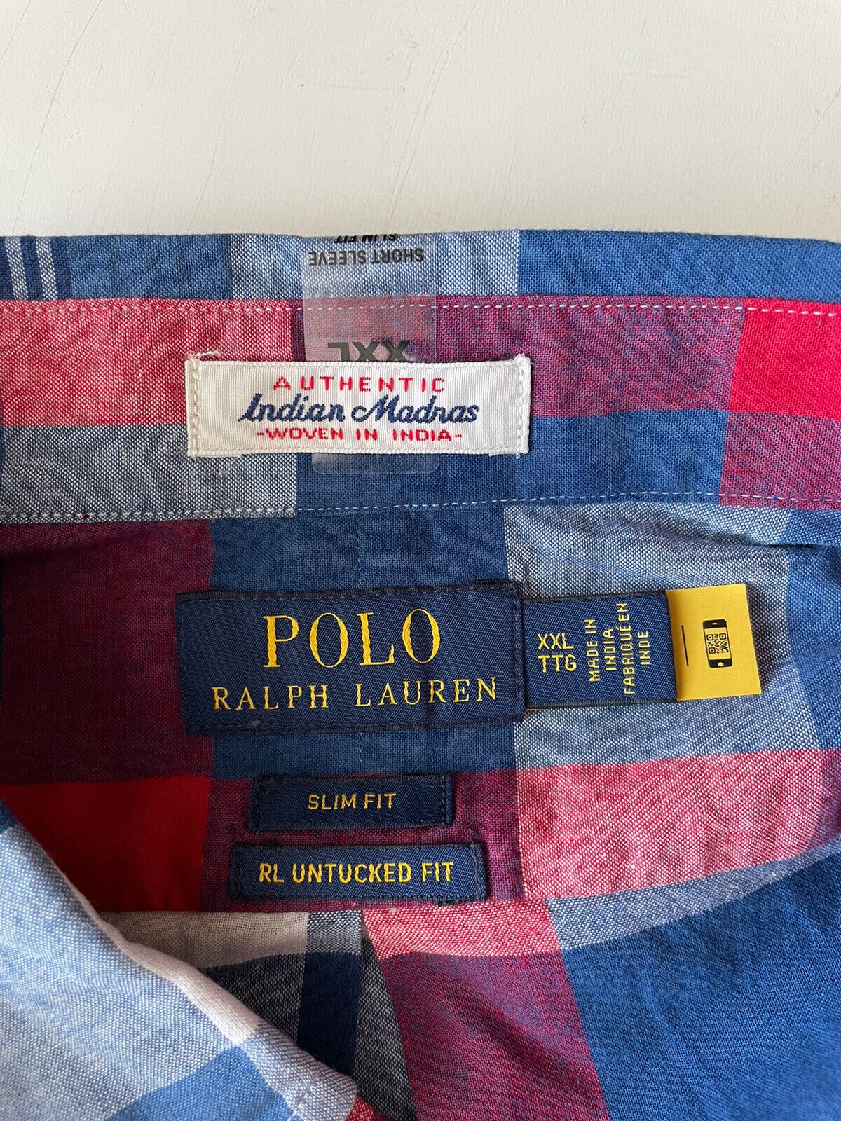 Neu mit Etikett: Polo Ralph Lauren Herren-Hemd mit kurzen Ärmeln, mehrfarbig, 2XL/2TG