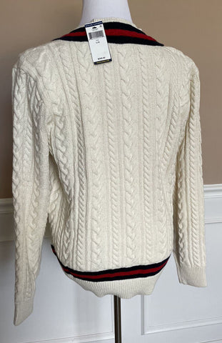 NWT $248 Polo Ralph Lauren Men's V-Neck Cotton/Cashmere White Sweater Large