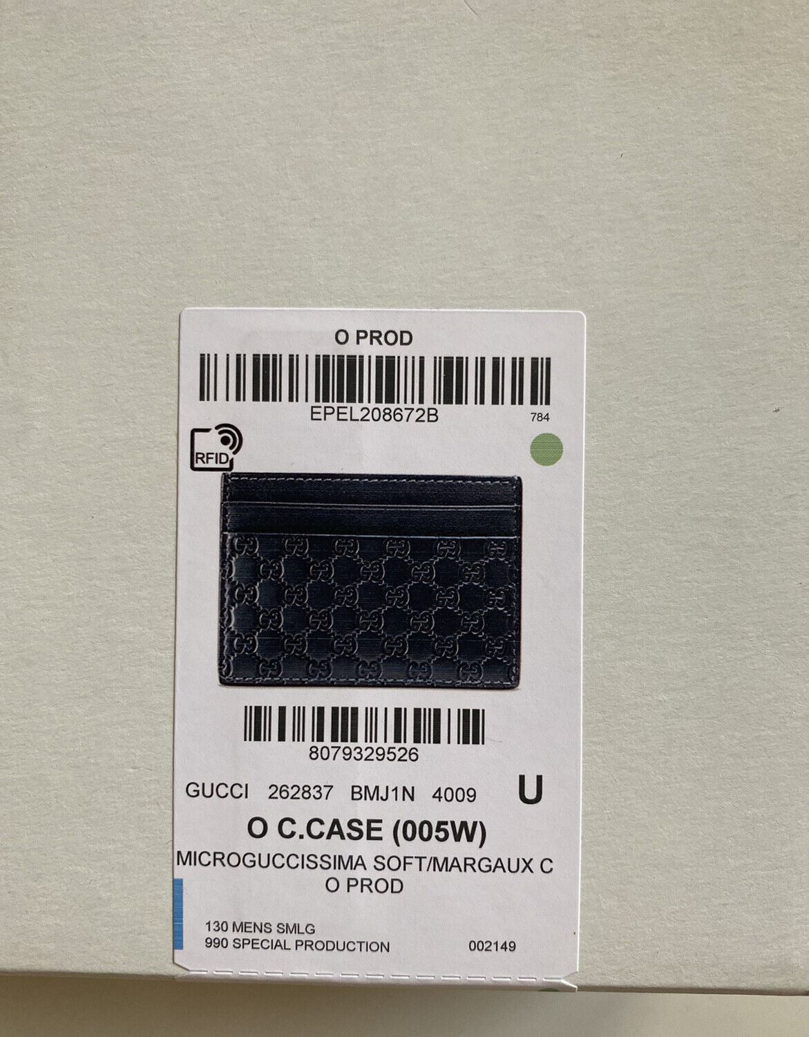 Neu mit Etikett: Gucci Microguccissima Kartenetui aus weichem blauem Leder, hergestellt in Italien, 262837