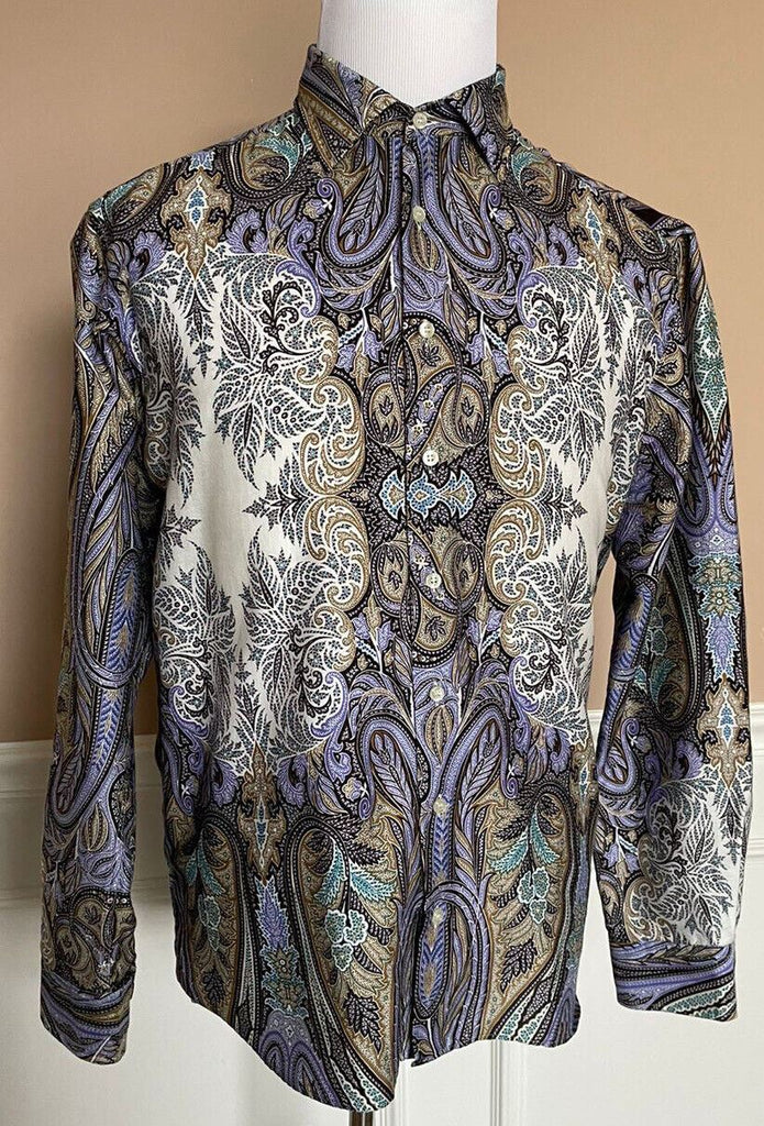 ETRO Herren-Freizeithemd aus Baumwolle mit Knöpfen, Größe L, hergestellt in Italien