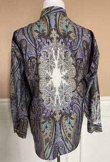 ETRO Herren-Freizeithemd aus Baumwolle mit Knöpfen, Größe L, hergestellt in Italien