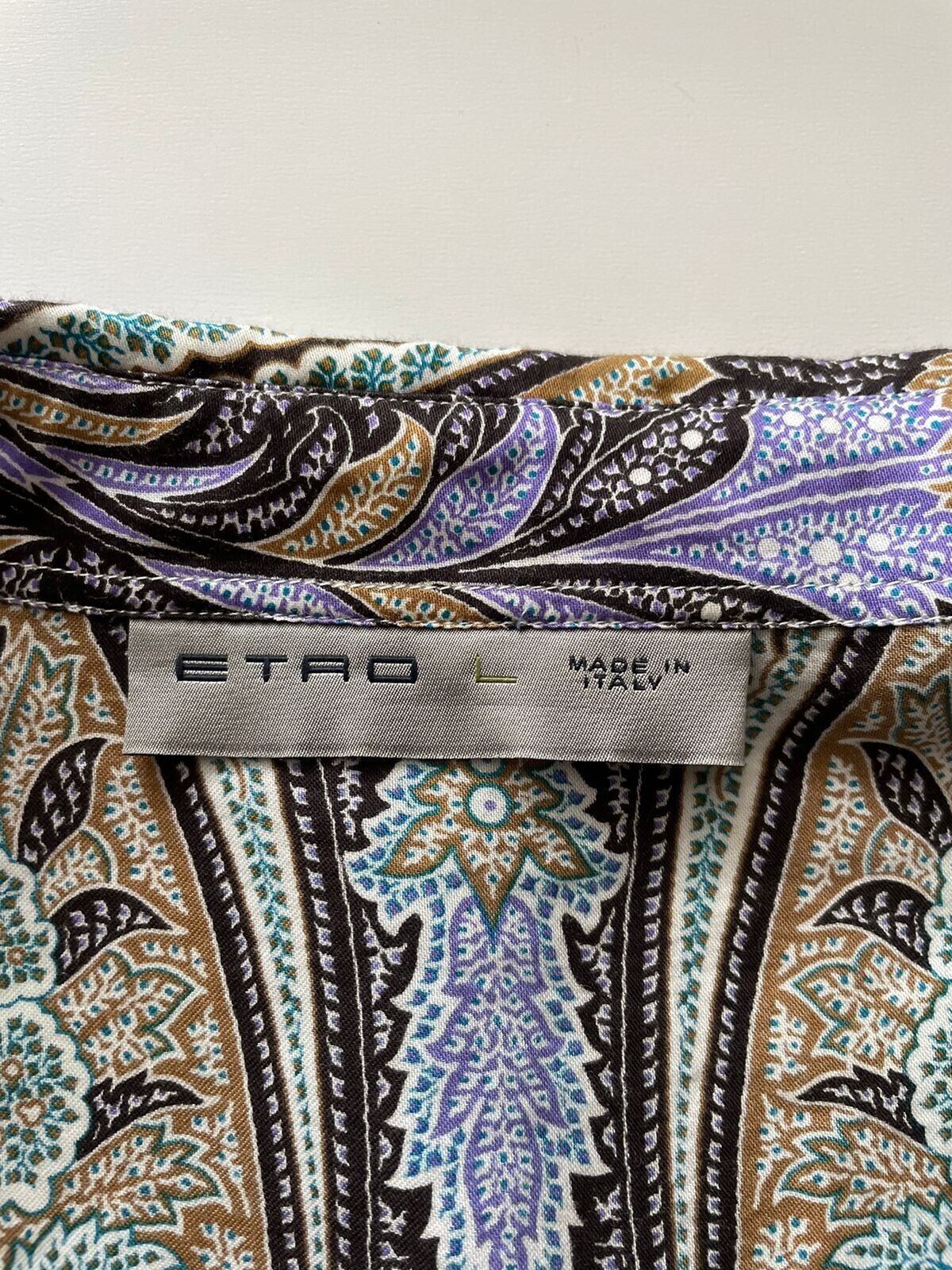 ETRO Men's  Casual Button-up Cotton Shirt Large Made in Italy