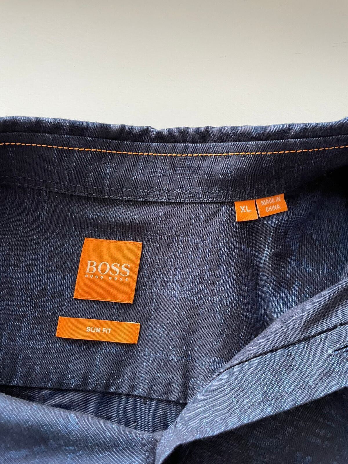 Hugo Boss Orange Мужская классическая рубашка на пуговицах приталенного кроя XL