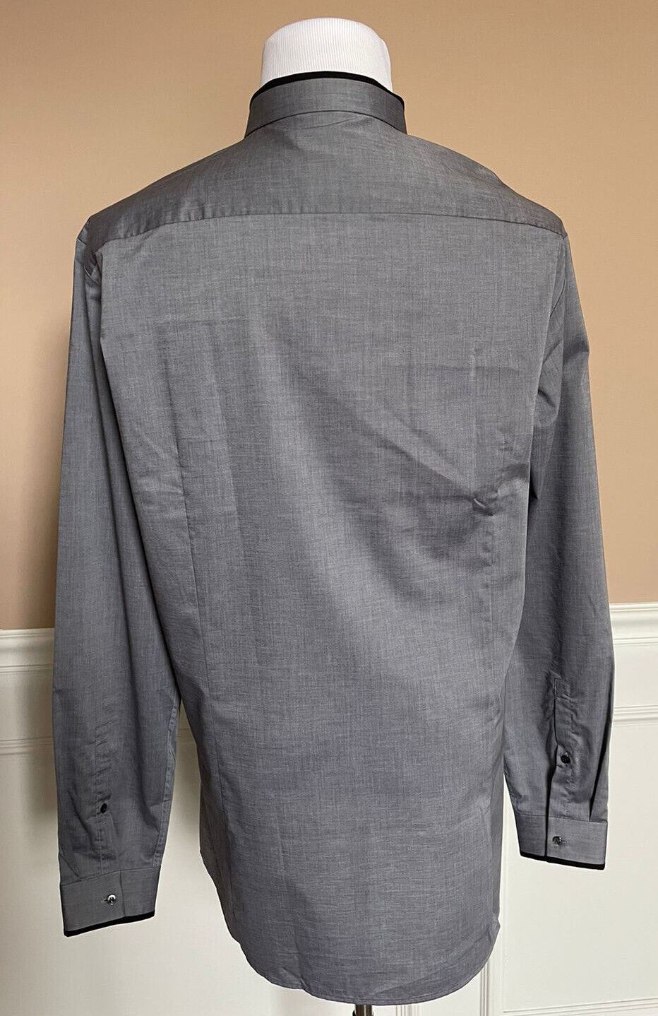 Hugo Boss Мужская приталенная хлопковая серая классическая рубашка 2XL