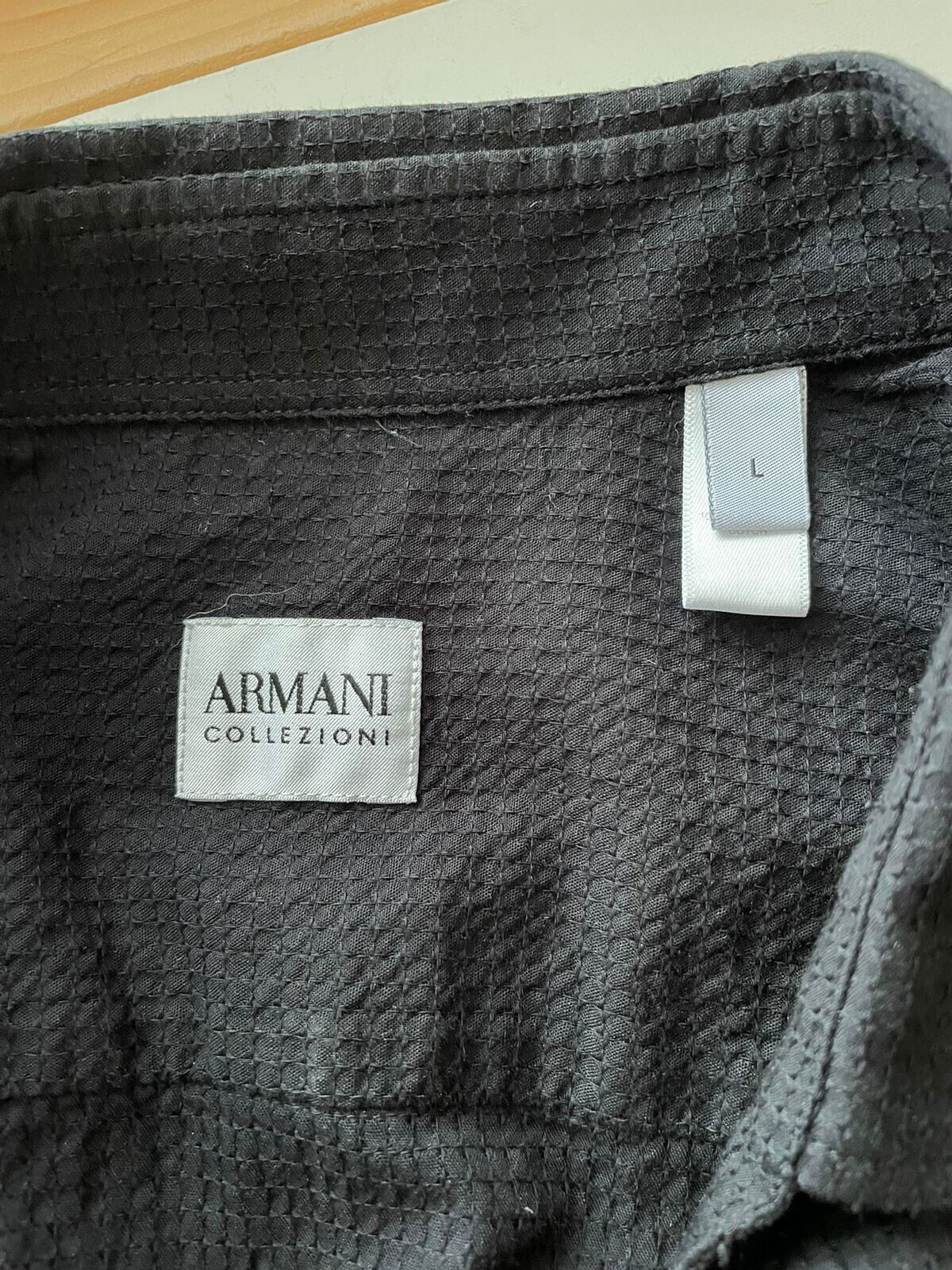 Мужская черная классическая рубашка Armani Collezioni, большая