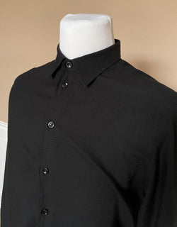 Armani Collezioni Men's Black Dress Shirt Large