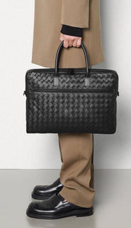 Neu mit Etikett: 3590 $ Bottega Veneta Leder Intrecciato Schwarze Aktentasche Italien 603441