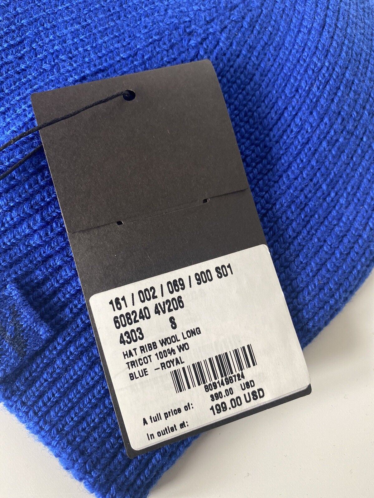 NWT 390 долларов США Bottega Veneta Трикотажная шляпа из 100% шерсти, синяя, маленькая 608240 Италия 