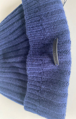 NWT $350 Bottega Veneta 100% Cashmere Knit Beanie Hat Dk Blue Small 578913 Italy