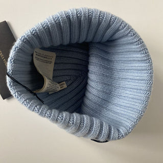 Neu mit Etikett: 350 $ Bottega Veneta Strickmütze aus 100 % Kaschmir, Blau, Größe L, 597145, Italien 