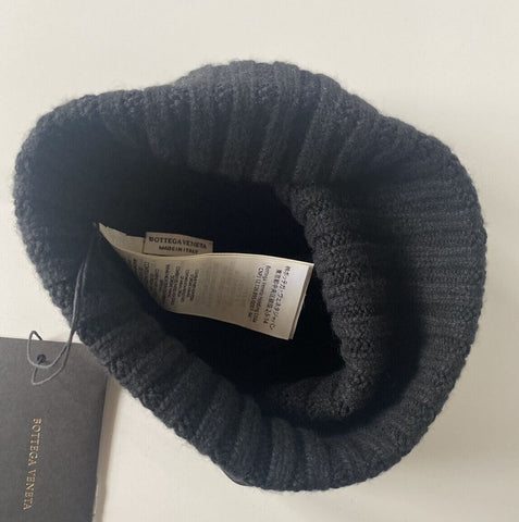 NWT $350 Bottega Veneta 100% Cashmere Knit Beanie Hat Black Medium 597145 Italy