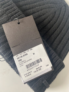 Neu mit Etikett: 350 $ Bottega Veneta Strickmütze aus 100 % Kaschmir Schwarz Medium 597145 Italien
