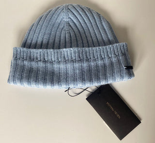 Neu mit Etikett: 350 $ Bottega Veneta Strickmütze aus 100 % Kaschmir Blau Medium 597145 Italien 