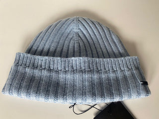 Neu mit Etikett: 350 $ Bottega Veneta Strickmütze aus 100 % Kaschmir Blau Medium 597145 Italien 