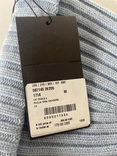 Neu mit Etikett: 350 $ Bottega Veneta Strickmütze aus 100 % Kaschmir Blau Medium 597145 Italien 