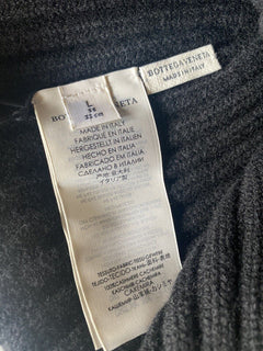 NWT $350 Bottega Veneta 100% Cashmere Knit Beanie Hat Black Large 597145 Italy