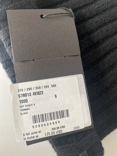 Neu mit Etikett: 350 $ Bottega Veneta Strickmütze aus 100 % Kaschmir Schwarz Klein 597145 Italien 