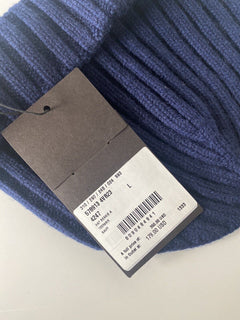 NWT $350 Bottega Veneta 100% Cashmere Knit Beanie Hat Dk Blue Large 578913 Italy