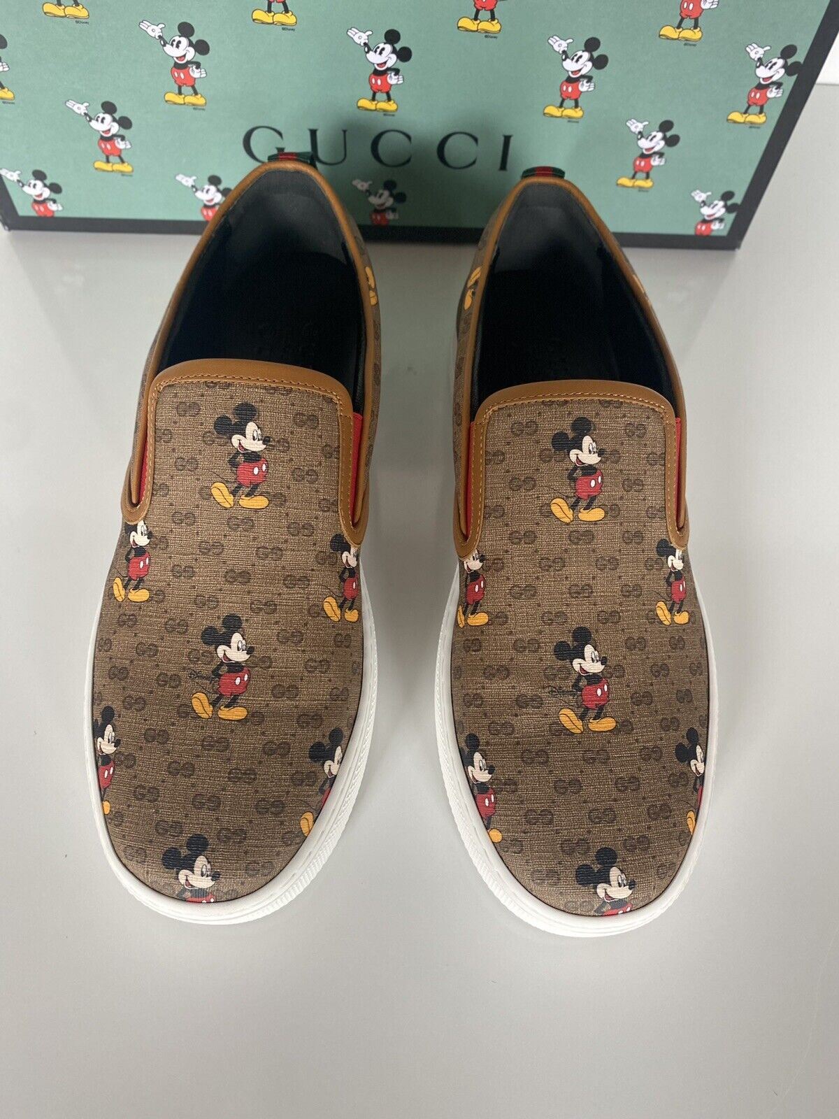 NIB Gucci Herren GG Supreme Mickey Mouse Sneakers 7,5 US (Gucci 7) Italien 603689 