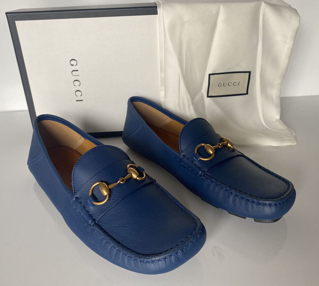 NIB Gucci Herren Horsebit Leder Fahrerschuhe Mokassin Blau 8,5 (Gucci 8) 548604 