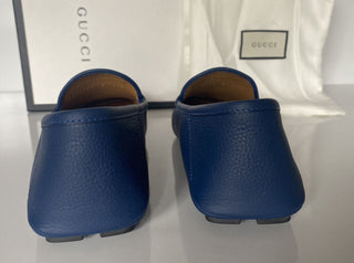 NIB Gucci Herren Horsebit Leder Fahrerschuhe Mokassin Blau 8,5 (Gucci 8) 548604 