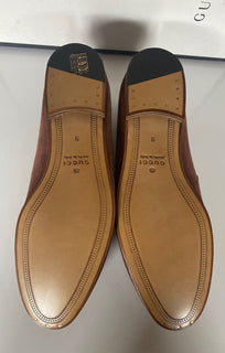 NIB Gucci Herren Horsebit Wildleder Web Mokassin Schuhe Braun 9,5 US (Gucci 9) 581513 