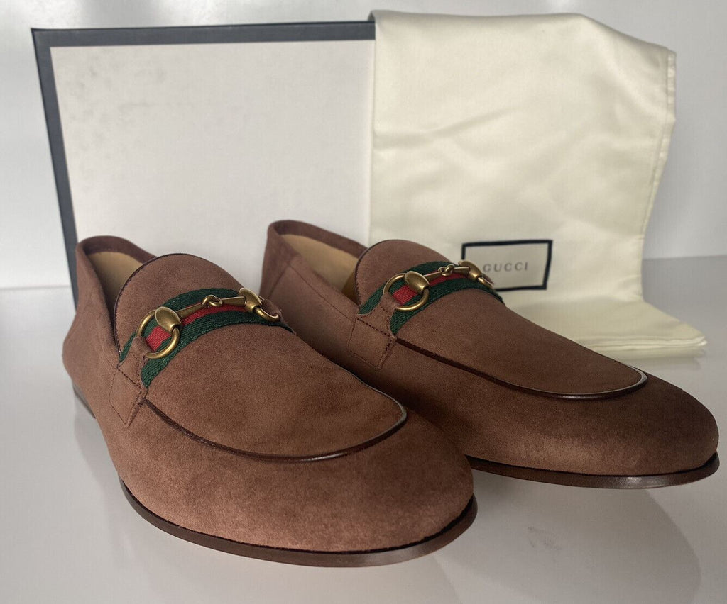 NIB Gucci Herren Horsebit Wildleder Web Mokassin Schuhe Braun 10,5 US (Gucci 10) 581513 
