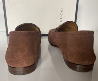 NIB Gucci Herren Horsebit Wildleder Web Mokassin Schuhe Braun 10,5 US (Gucci 10) 581513 