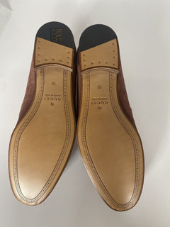 NIB Gucci Herren Horsebit Wildleder Web Mokassin Schuhe Braun 10,5 US (Gucci 10) 581513 