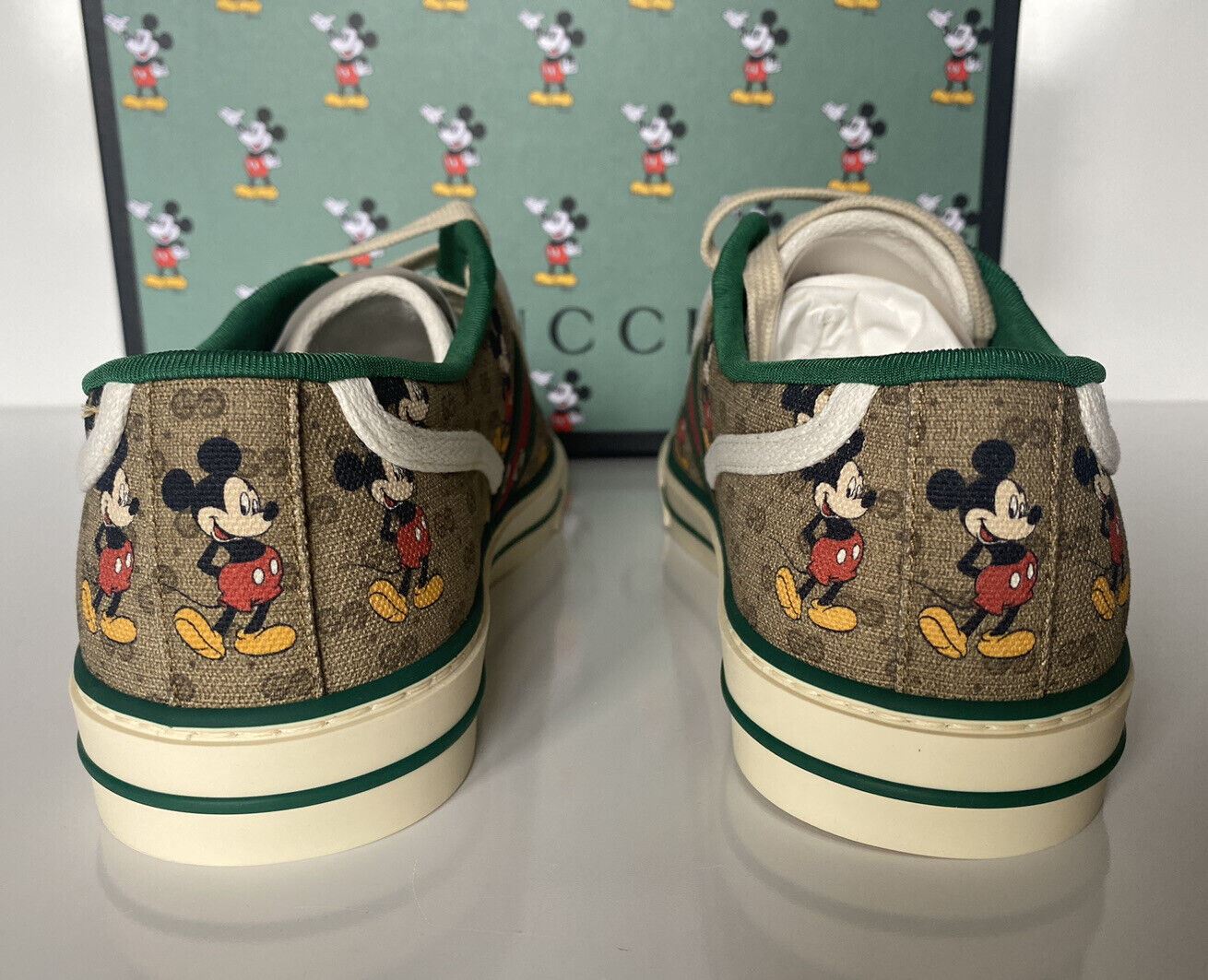 NIB Gucci Herren Mickey Mouse Sneakers 10,5 US (Gucci 10) Hergestellt in Italien 606111 