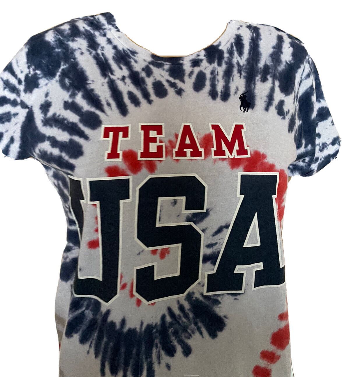 Neu mit Etikett: Polo Ralph Lauren, mehrfarbiges Kurzarm-Team-USA-T-Shirt, Größe L