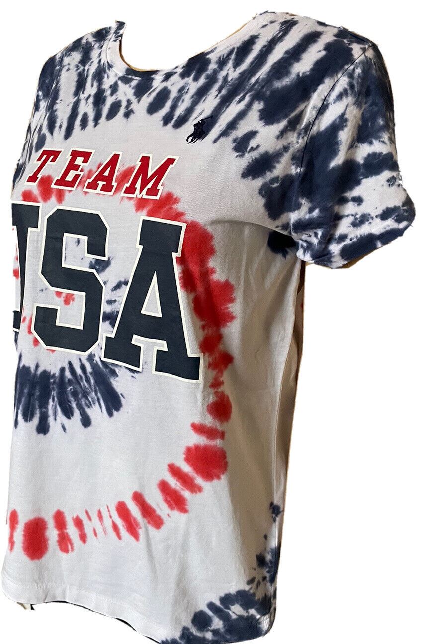 Neu mit Etikett: Polo Ralph Lauren, mehrfarbiges Kurzarm-Team-USA-T-Shirt, Größe L
