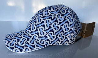 Neu mit Etikett: 420 $ Burberry TB Baumwoll-Baseballkappe Weiß/Marine M (57 cm) 8048483 Italien 