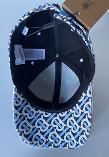 Neu mit Etikett: 420 $ Burberry TB Baumwoll-Baseballkappe Weiß/Marine M (57 cm) 8048483 Italien 