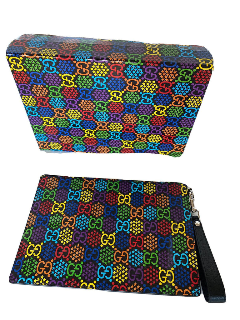 Neu mit Etikett: Gucci GG Psychedelic Print Reißverschluss-Umhängetasche 601087, hergestellt in Italien 