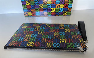 Neu mit Etikett: Gucci GG Psychedelic Print Reißverschluss-Umhängetasche 601087, hergestellt in Italien 